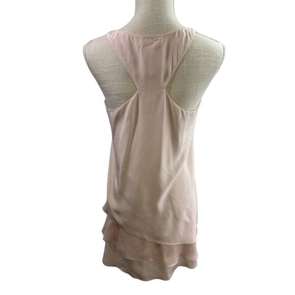 PARKER Eve Combo Sleeveless Layered Dress in Blush Pink Silk Sz XS - Picture 3 of 13